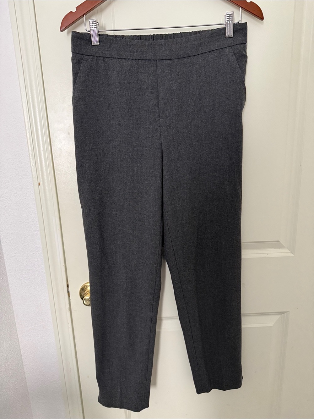 Banana Republic Factory Charcoal Gray Straight-Leg Ankle Pants
